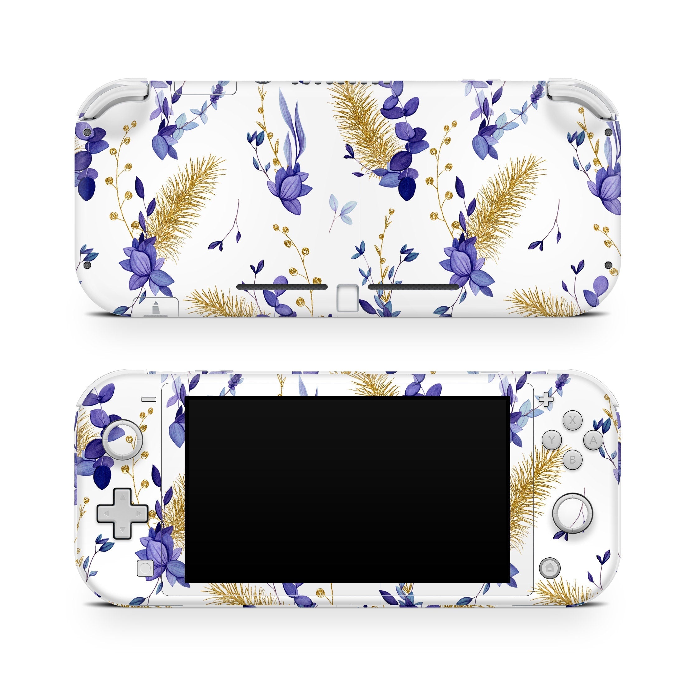 TACKY DESIGN Nintendo Switch Lite Skin Wrap | Watercolor Golden Christmas Tree Branches 3M Vinyl Full Cover - Tackydesign