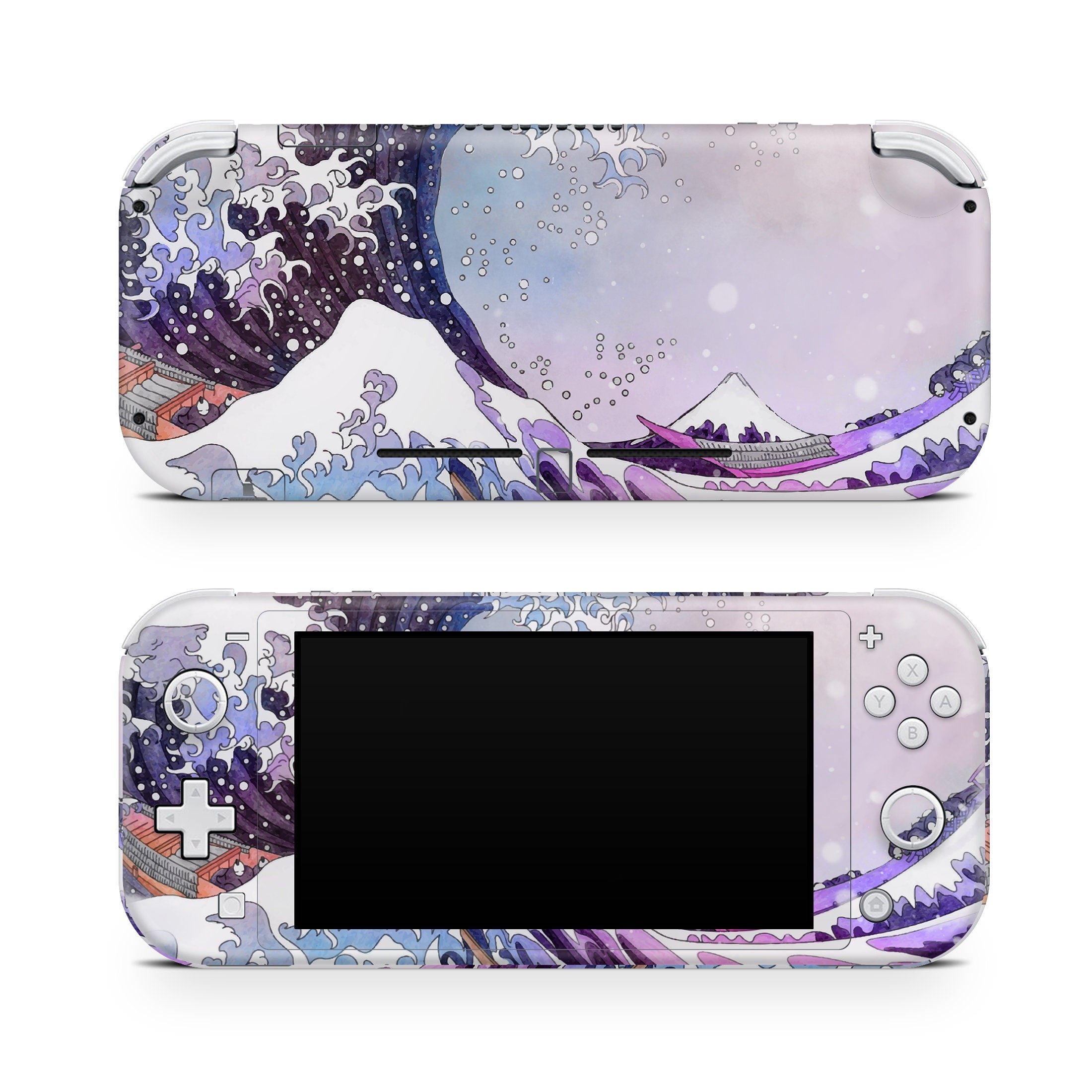TACKY DESIGN Nintendo Switch Lite Skin Wrap | Watercolor Kanagawa 3M Vinyl Full Cover - Tackydesign