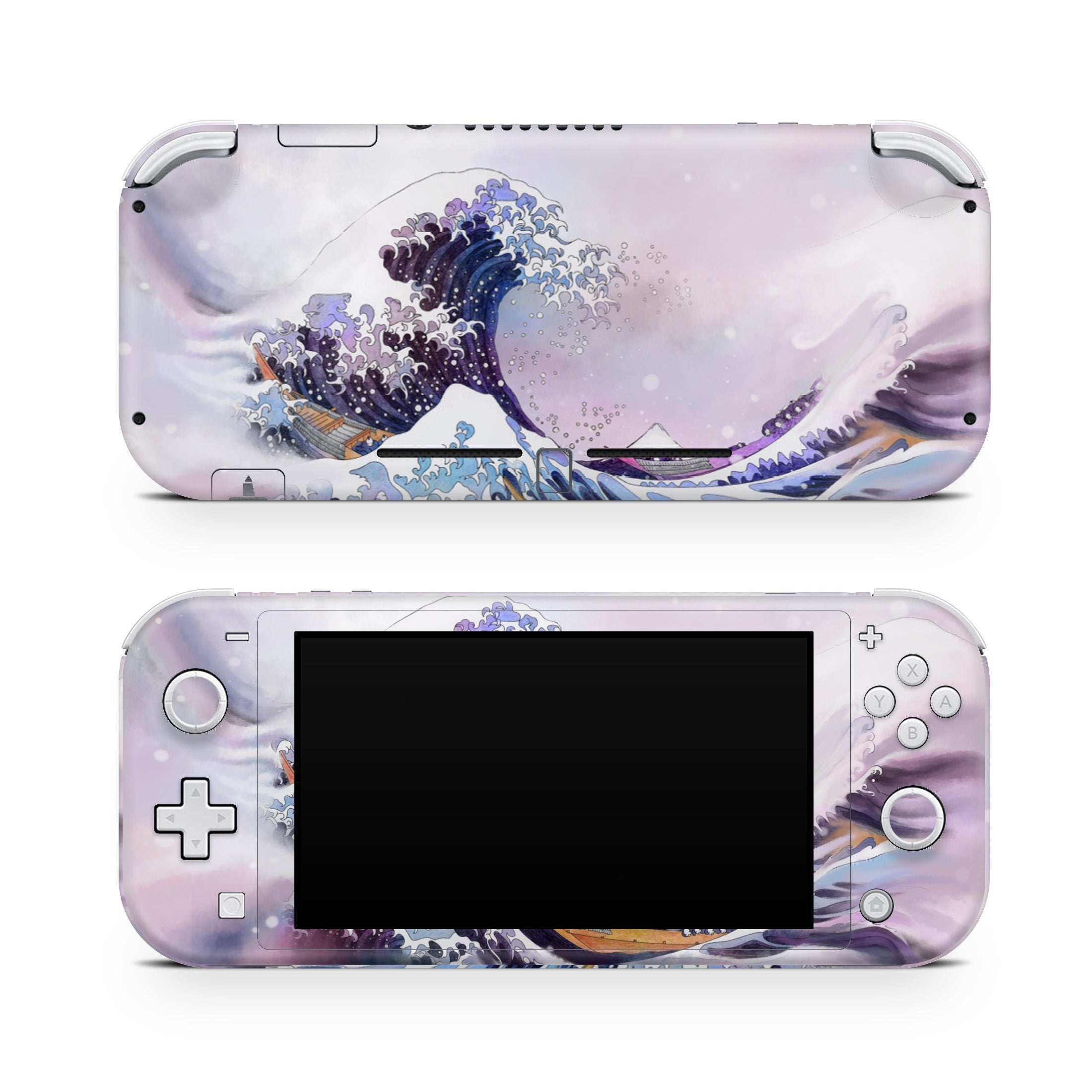 TACKY DESIGN Nintendo Switch Lite Skin Wrap | Watercolor The Great Wave off Kanagawa 3M Vinyl Full Cover - Tackydesign
