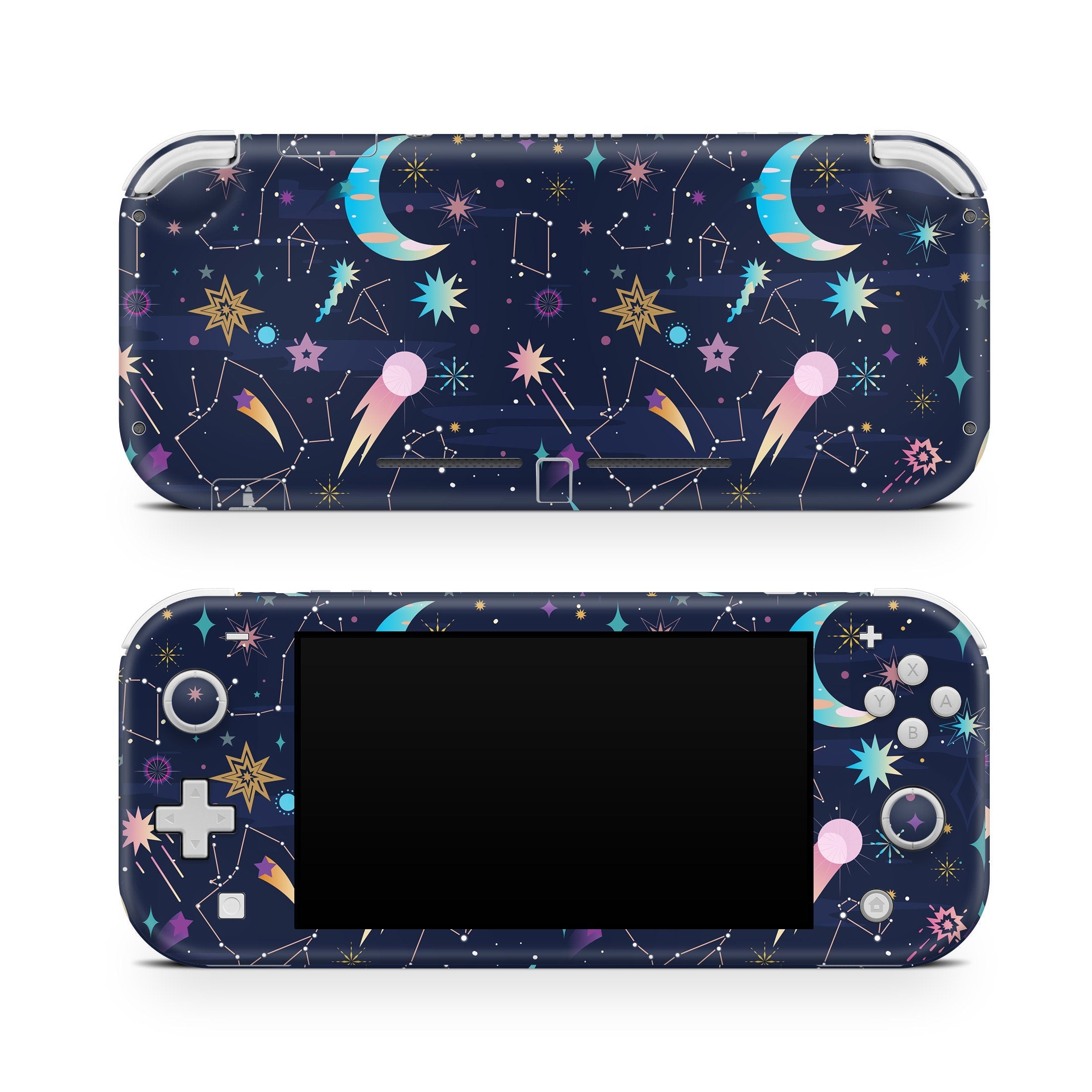 TACKY DESIGN Nintendo Switch Lite Skin Wrap | Zodiac Blue Clouds Moon 3M Vinyl Full Cover - Tackydesign