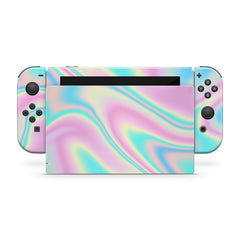TACKY DESIGN Opal Iridescent Swirl Pattern Nintendo Switch Skin Wrap | 3M Vinyl Full Cover - Tackydesign