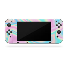 TACKY DESIGN Opal Iridescent Swirl Pattern Nintendo Switch Skin Wrap | 3M Vinyl Full Cover - Tackydesign