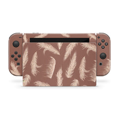 TACKY DESIGN Pampus Nintendo Switch Skin Wrap | Brown Floral 3M Vinyl Full Cover Decal Stickers - Tackydesign
