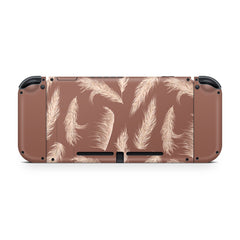 TACKY DESIGN Pampus Nintendo Switch Skin Wrap | Brown Floral 3M Vinyl Full Cover Decal Stickers - Tackydesign