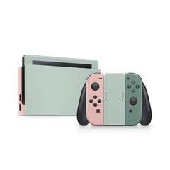 TACKY DESIGN Pastel Green Nintendo Switch OLED Skin Wrap | Retro Colorwave Color Blocking 3M Vinyl Full Cover - Tackydesign