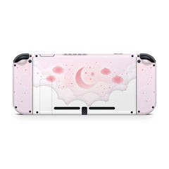 TACKY DESIGN Pastel Pink Clouds Nintendo Switch Skin Wrap | Moon 3M Vinyl Full Cover - Tackydesign
