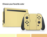 TACKY DESIGN Pastel Solid Color Nintendo Switch Skin Wrap | Yellow and Orange 3M Vinyl Full Cover - Tackydesign