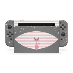 TACKY DESIGN Pink Cat Nintendo Switch Skin Wrap | Kawaii 3M Vinyl Full Cover - Tackydesign