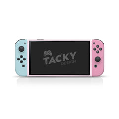 TACKY DESIGN Pink Nintendo Switch OLED Skin Wrap | Pastel Colorwave Color Blocking 3M Vinyl Full Cover - Tackydesign