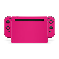 TACKY DESIGN Pink Solid Color Nintendo Switch Skin Wrap | Full Cover Premium Vinyl 3M - Tackydesign