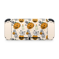 TACKY DESIGN Pumpkin Nintendo Switch Skin Wrap | Halloween Kawaii 3M Vinyl Full Cover Decal Stickers - Tackydesign