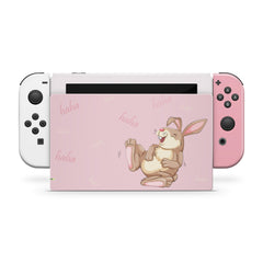 TACKY DESIGN Rabbit Nintendo Switch Skin Wrap | Kawaii Pink Anime 3M Vinyl Cover - Tackydesign