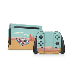 TACKY DESIGN Retro Desert Nintendo Switch Skin Wrap | Pastel Blue Car 3M Vinyl Full Cover - Tackydesign