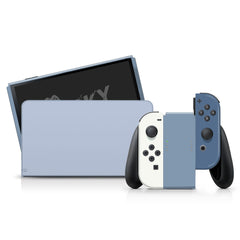 TACKY DESIGN Retro Nintendo Switch OLED Skin Wrap | Pastel Blue Colorwave Color Blocking 3M Vinyl Full Cover - Tackydesign