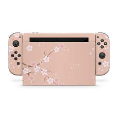 TACKY DESIGN Sakura Floral Nintendo Switch Skin Wrap | Beige 3M Vinyl Full Cover - Tackydesign
