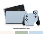TACKY DESIGN Solid Color Nintendo Switch OLED Skin Wrap | Classic Green, Blue, and Off - White 3M Vinyl Full Cover - Tackydesign