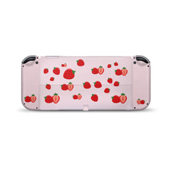 TACKY DESIGN Strawberry Nintendo Switch OLED Skin Wrap | Cute Pink 3M Vinyl Full Cover - Tackydesign