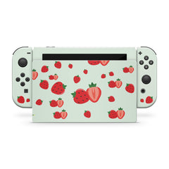 TACKY DESIGN Strawberry Nintendo Switch Skin Wrap | Cute 3M Vinyl Full Cover - Tackydesign