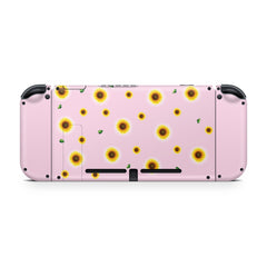 TACKY DESIGN Sunflower Nintendo Switch Skin Wrap | Pink Flowers 3M Vinyl Full Cover - Tackydesign
