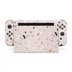 TACKY DESIGN Terrazzo Nintendo Switch Skin Wrap | Marble Pink 3M Vinyl Full Cover - Tackydesign