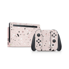 TACKY DESIGN Terrazzo Nintendo Switch Skin Wrap | Marble Pink 3M Vinyl Full Cover - Tackydesign