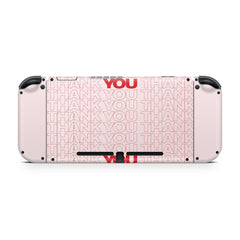 TACKY DESIGN Thank You Nintendo Switch Skin Wrap | Pink 3M Vinyl Full Cover - Tackydesign