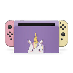 TACKY DESIGN Unicorn Nintendo Switch Skin Wrap | Purple Cute Kawaii 3M Vinyl Cover - Tackydesign