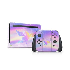 TACKY DESIGN Unicorn Rainbow Nintendo Switch Skin Wrap | Pastel 3M Vinyl Full Cover - Tackydesign