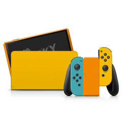 TACKY DESIGN Yellow Nintendo Switch OLED Skin Wrap | Colorwave Color Blocking 3M Vinyl Full Cover - Tackydesign