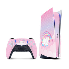 Unicorn Ps5 skin, Sony Playstation 5 controller skin pink, Vinyl 3m stickers moon Full wrap cover - Tackydesign