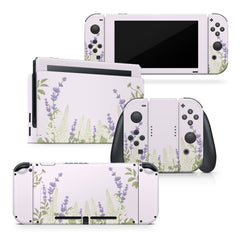 TACKY DESIGN Lavender Nintendo Switch Skin Wrap | Lupine Kawaii 3M Vinyl Full Cover Decal Sticker