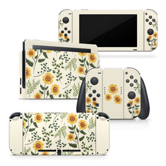 TACKY DESIGN Sunflowers Nintendo Switch Skin Wrap | Floral 3M Vinyl Cover