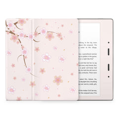 Cherry Blossom Kindle Skin Decal, Beige Floral Kindle Paperwhite Skin, Kindle Oasis Skin, Kindle Sticker, Premium 3M Vinyl Full Wrap Cover - Tackydesign