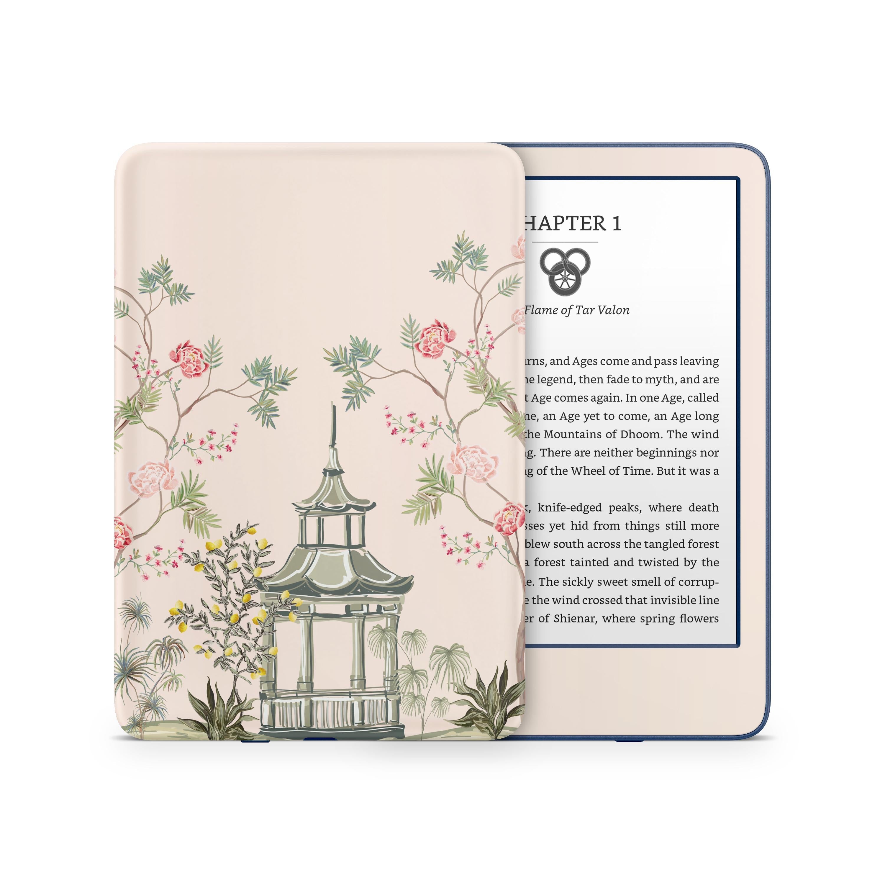 Cherry Blossom Kindle Skin Decal, Beige Floral Kindle Paperwhite Skin, Kindle Oasis Skin, Kindle Sticker, Premium 3M Vinyl Full Wrap Cover, - Tackydesign