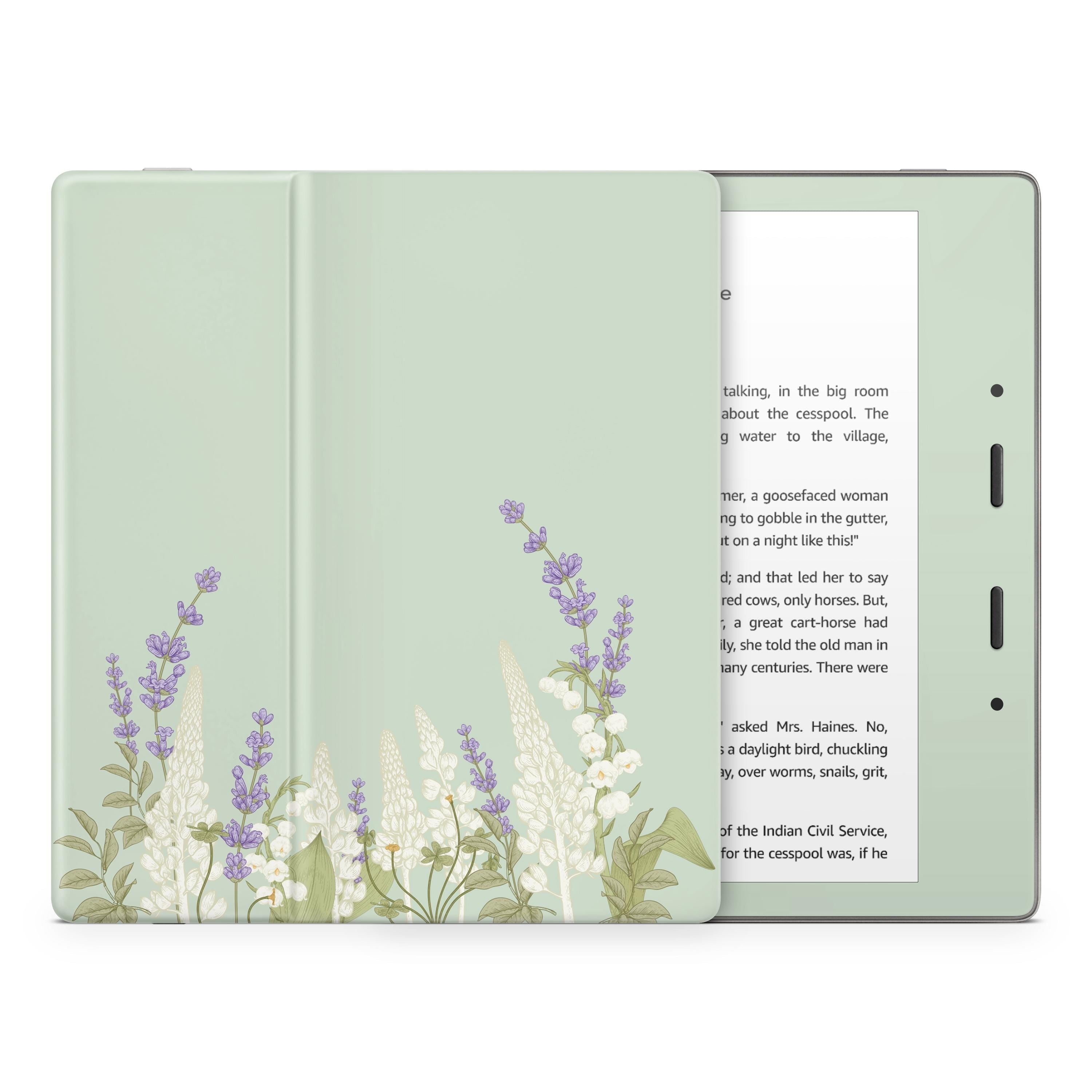 Cherry Blossom Kindle Skin Decal, Green Floral Kindle Paperwhite Skin, Kindle Oasis Skin, Kindle Sticker, Premium 3M Vinyl Wrap Cover - Tackydesign