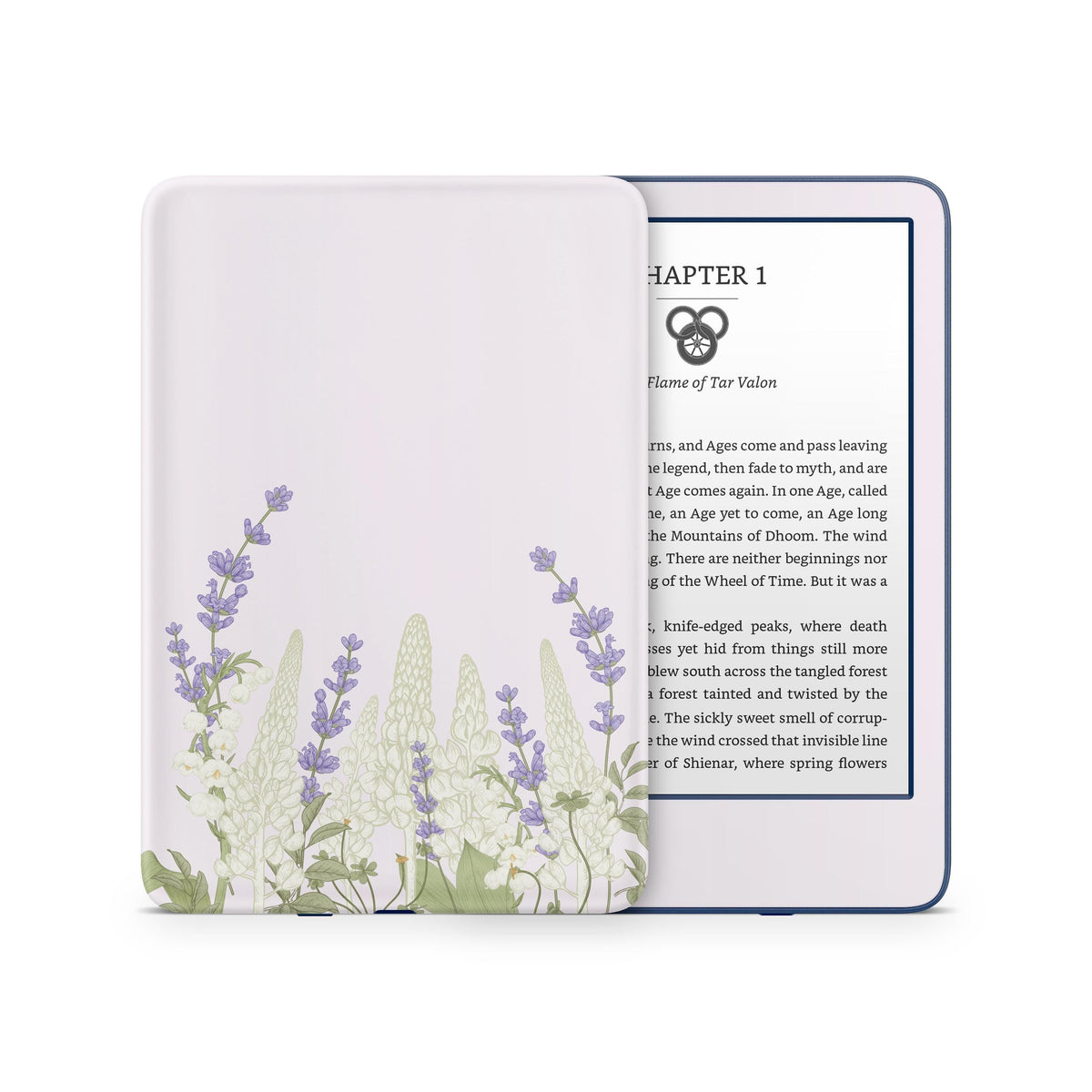 Cherry Blossom Kindle Skin Decal, Lavender Floral Kindle Paperwhite Skin, Kindle Oasis Skin, Kindle Sticker, Premium 3M Vinyl Wrap Cover - Tackydesign