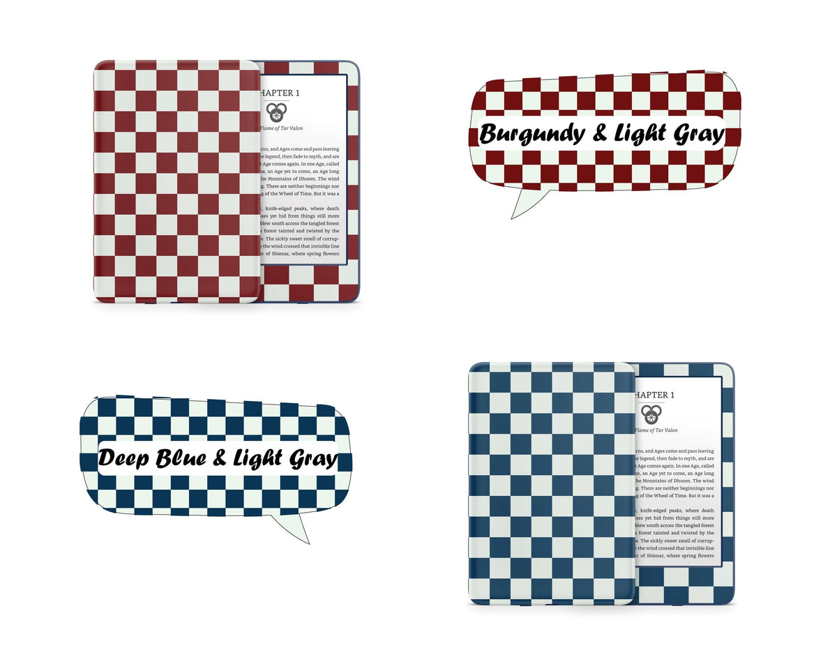 Chessboard Kindle Skin Decal, Color Blocking Kindle Paperwhite Skin, Kindle Oasis Skin, Kindle Sticker, Premium 3M Vinyl Wrap - Tackydesign