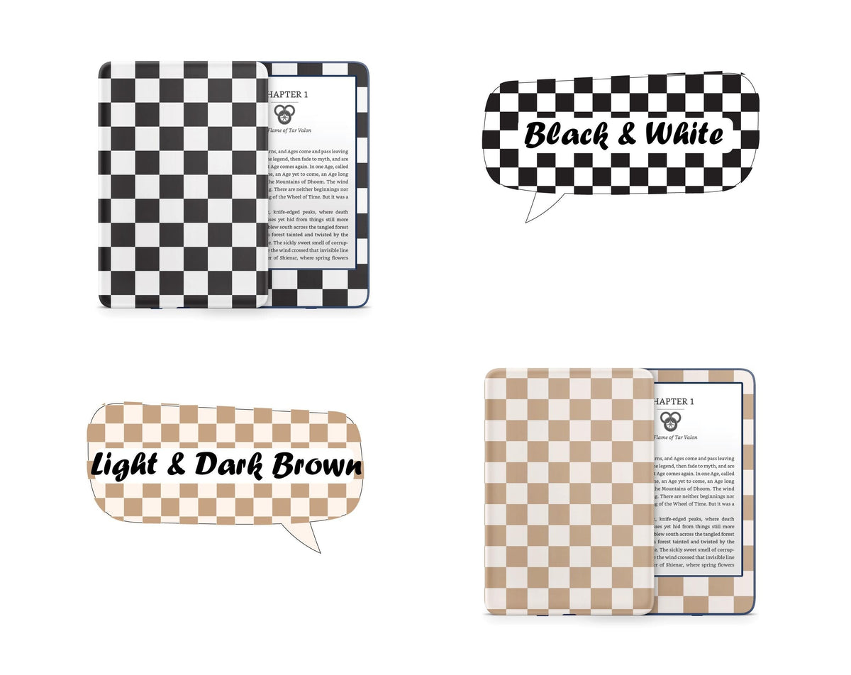 Chessboard Kindle Skin Decal, Color Blocking Kindle Paperwhite Skin, Kindle Oasis Skin, Kindle Sticker, Premium 3M Vinyl Wrap - Tackydesign