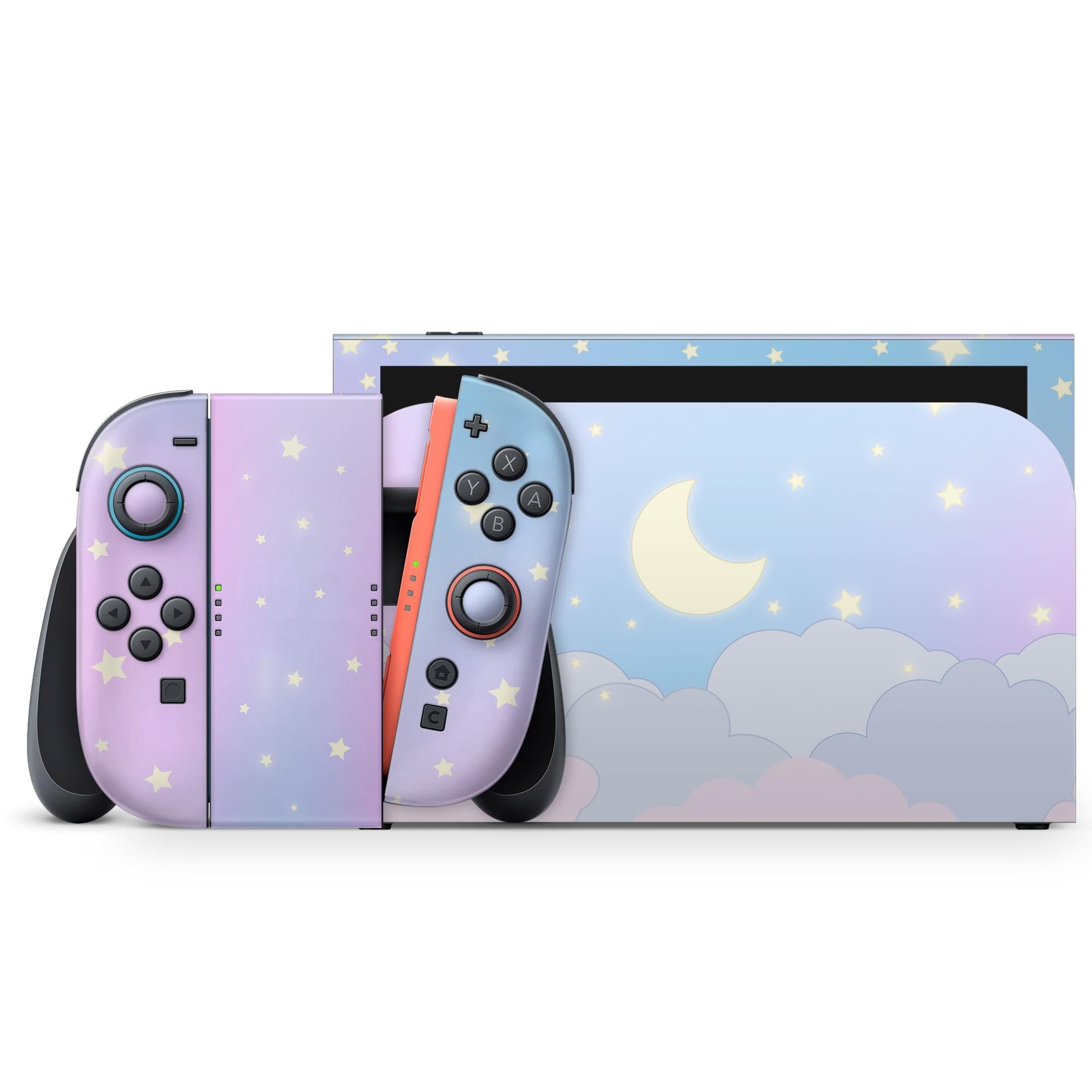 Clouds Nintendo Switch 2 Skin | Blue Pastel Starry Sky Premium 3M Vinyl FullWrap Decal - Tackydesign