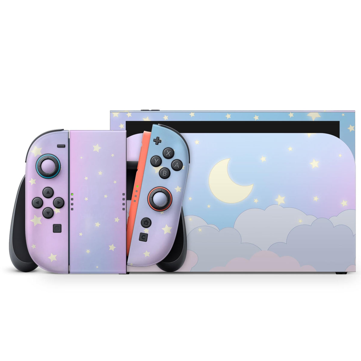 Clouds Nintendo Switch 2 Skin | Blue Pastel Starry Sky Premium 3M Vinyl FullWrap Decal - Tackydesign