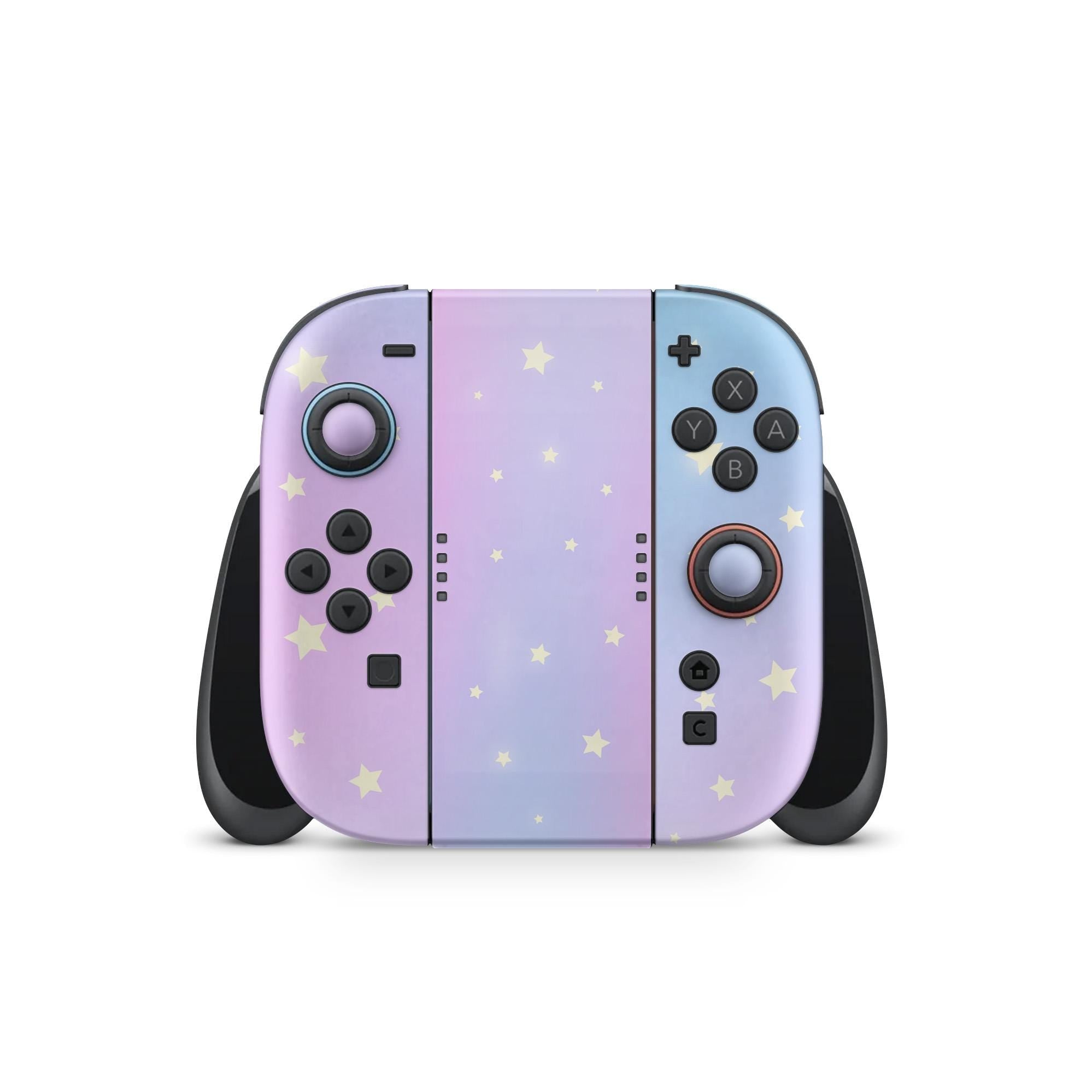 Clouds Nintendo Switch 2 Skin | Blue Pastel Starry Sky Premium 3M Vinyl FullWrap Decal - Tackydesign