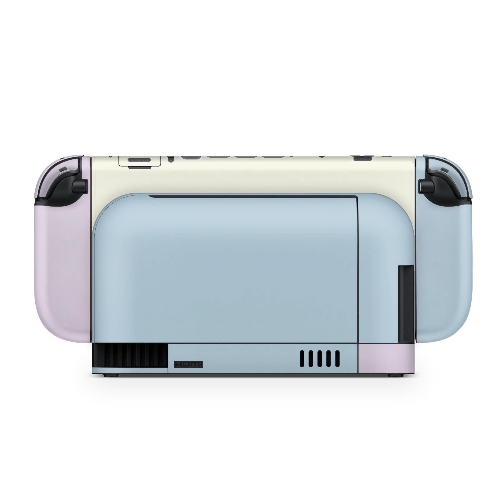 Color Blocking Nintendo Switch 2 Skin | Solid Color Pastel Blue & Lavender Premium 3M Vinyl FullWrap Decal - Tackydesign