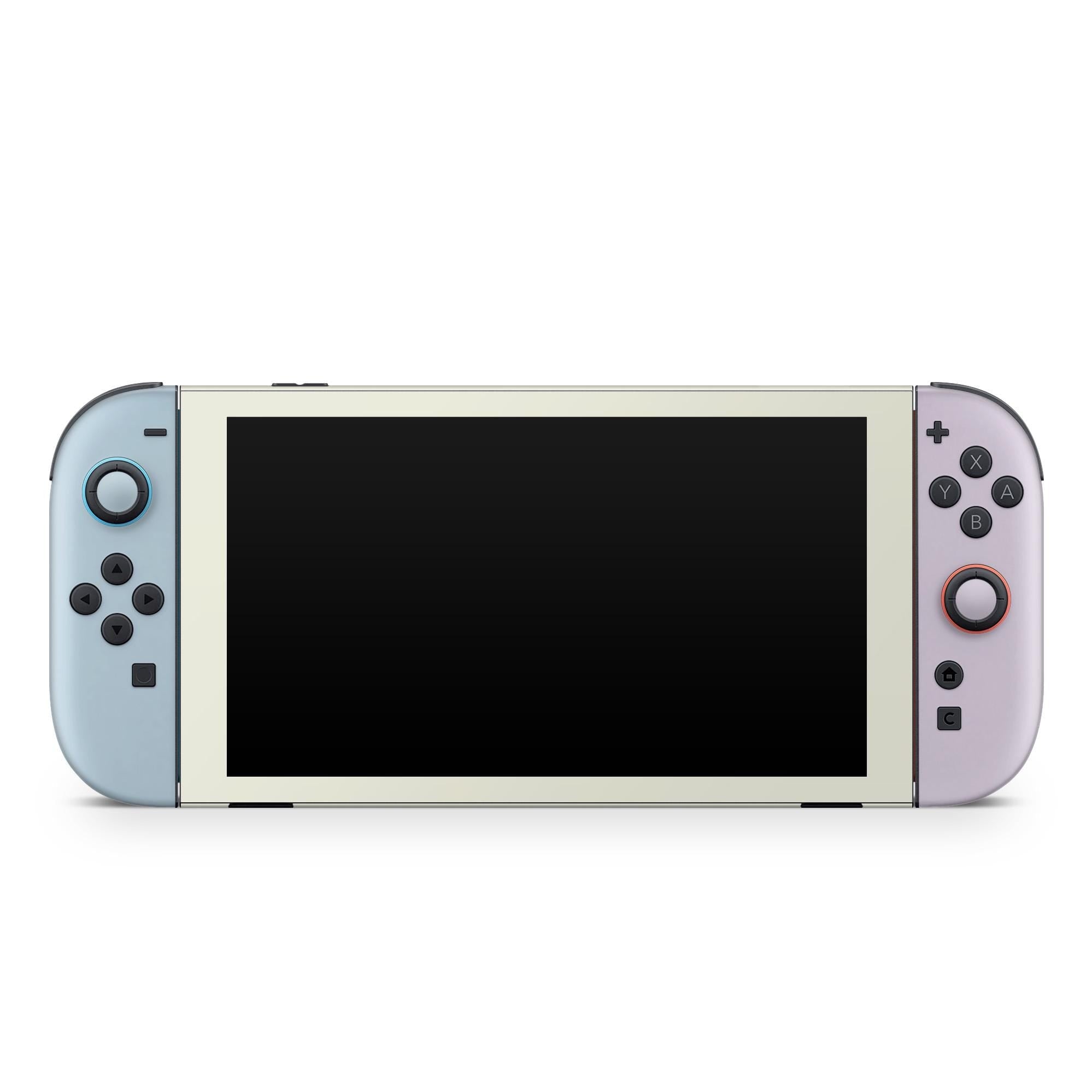 Color Blocking Nintendo Switch 2 Skin | Solid Color Pastel Blue & Lavender Premium 3M Vinyl FullWrap Decal - Tackydesign