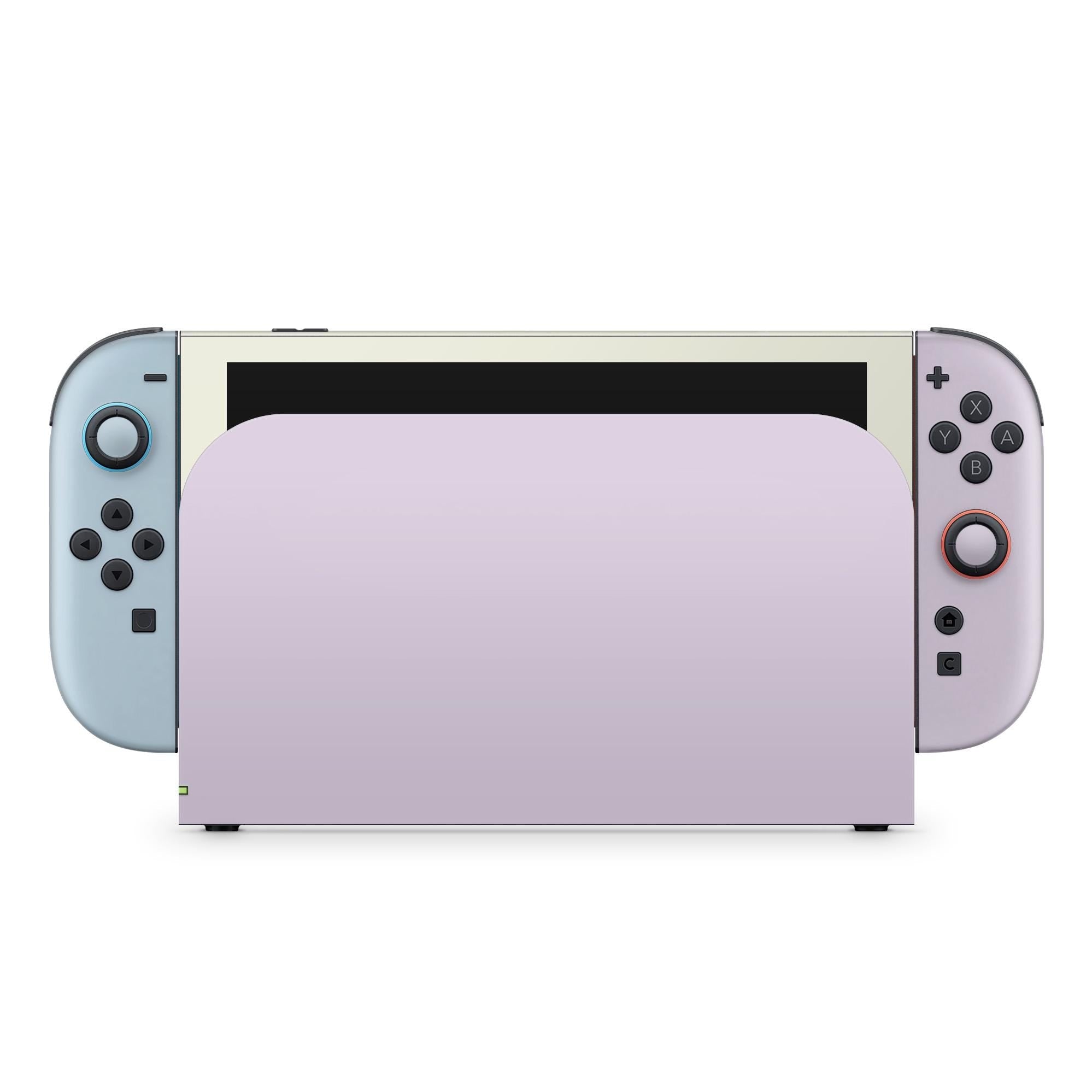 Color Blocking Nintendo Switch 2 Skin | Solid Color Pastel Blue & Lavender Premium 3M Vinyl FullWrap Decal - Tackydesign