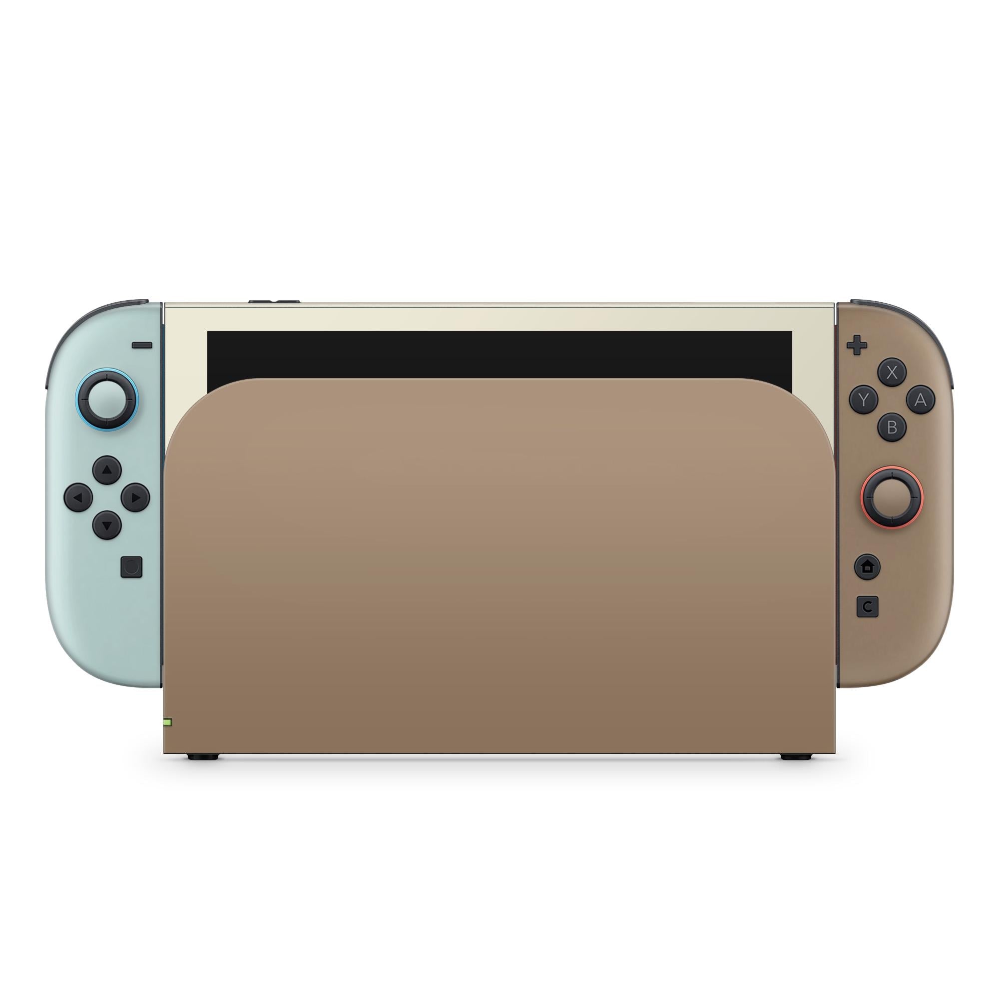 Color Blocking Nintendo Switch 2 Skin | Solid Color Pastel Brown & Mint Premium 3M Vinyl FullWrap Decal - Tackydesign