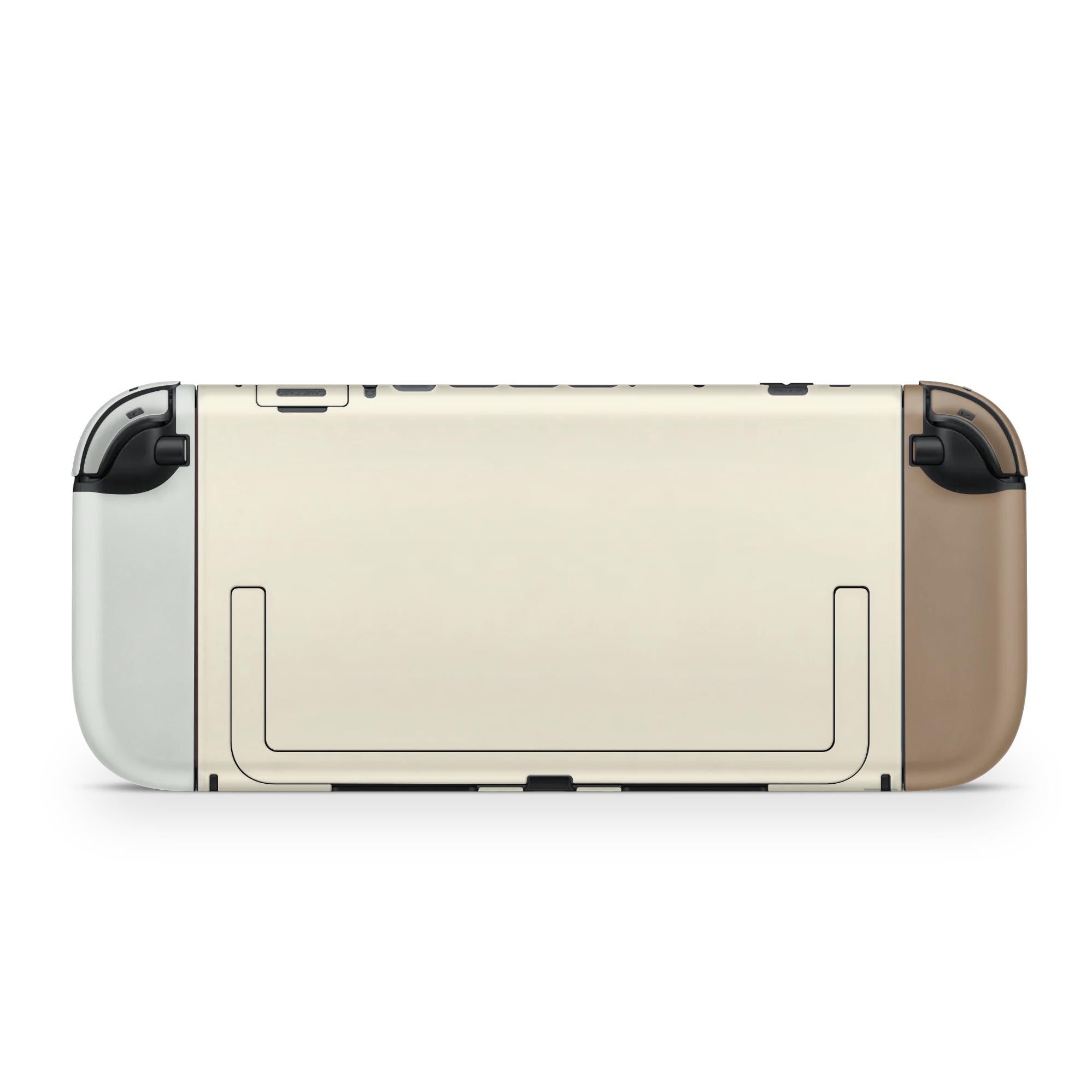Color Blocking Nintendo Switch 2 Skin | Solid Color Pastel Green & Brown Premium 3M Vinyl FullWrap Decal - Tackydesign