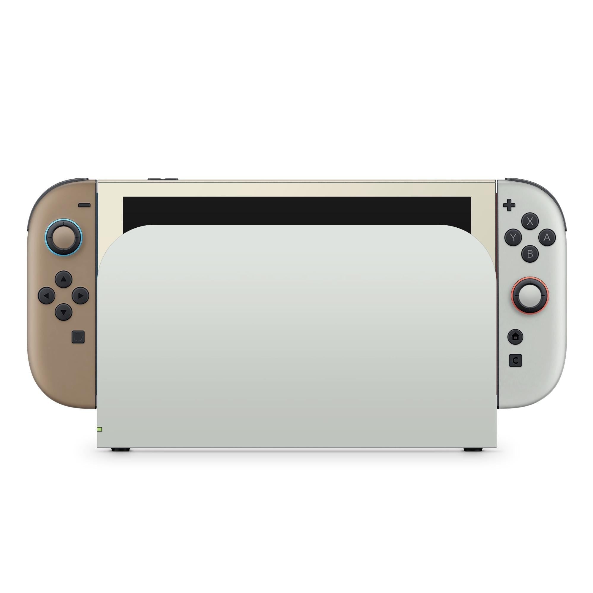 Color Blocking Nintendo Switch 2 Skin | Solid Color Pastel Green & Brown Premium 3M Vinyl FullWrap Decal - Tackydesign