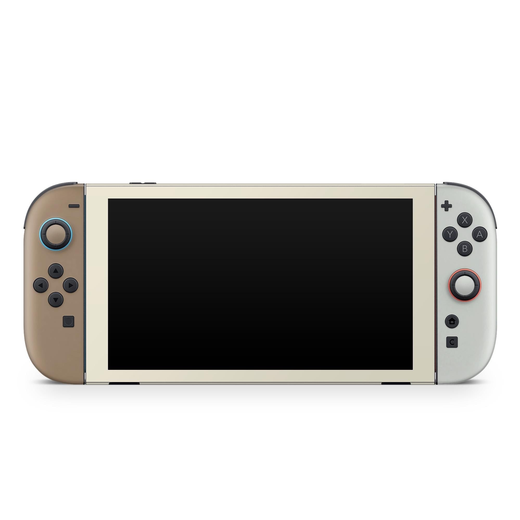 Color Blocking Nintendo Switch 2 Skin | Solid Color Pastel Green & Brown Premium 3M Vinyl FullWrap Decal - Tackydesign