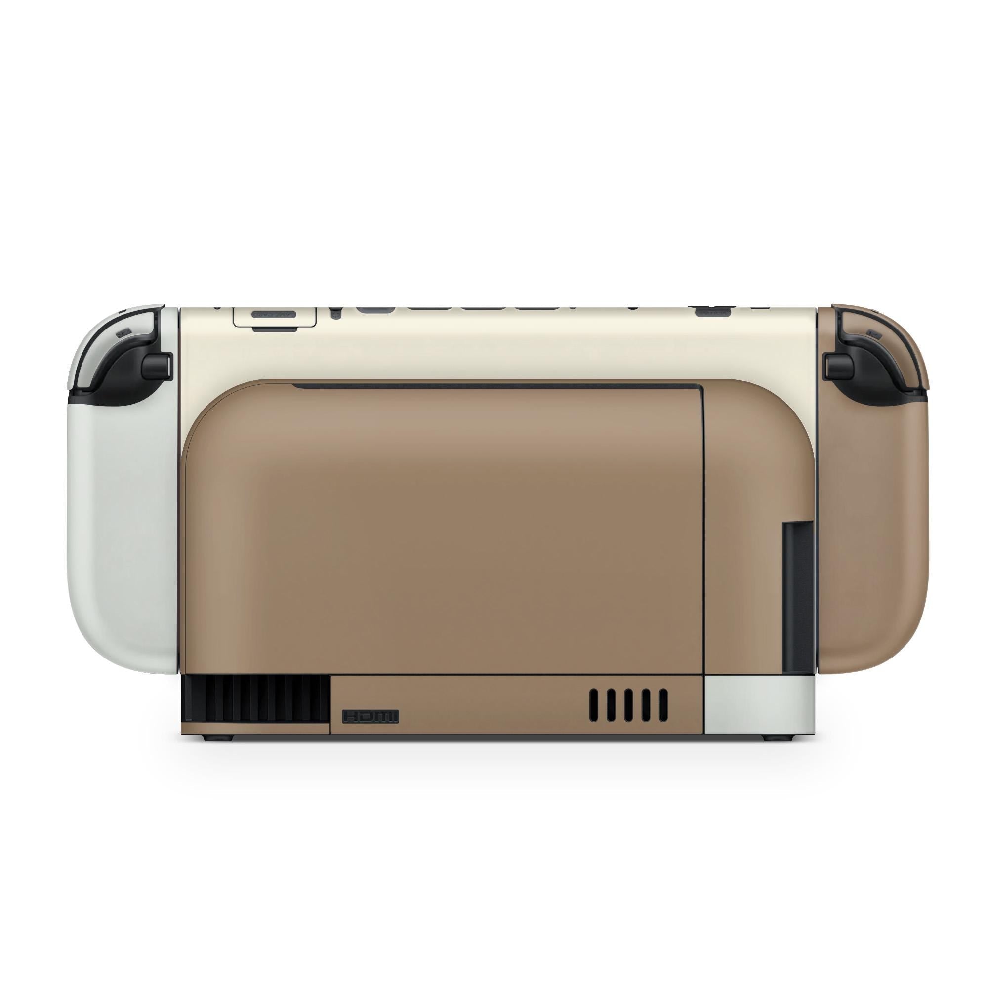 Color Blocking Nintendo Switch 2 Skin | Solid Color Pastel Green & Brown Premium 3M Vinyl FullWrap Decal - Tackydesign