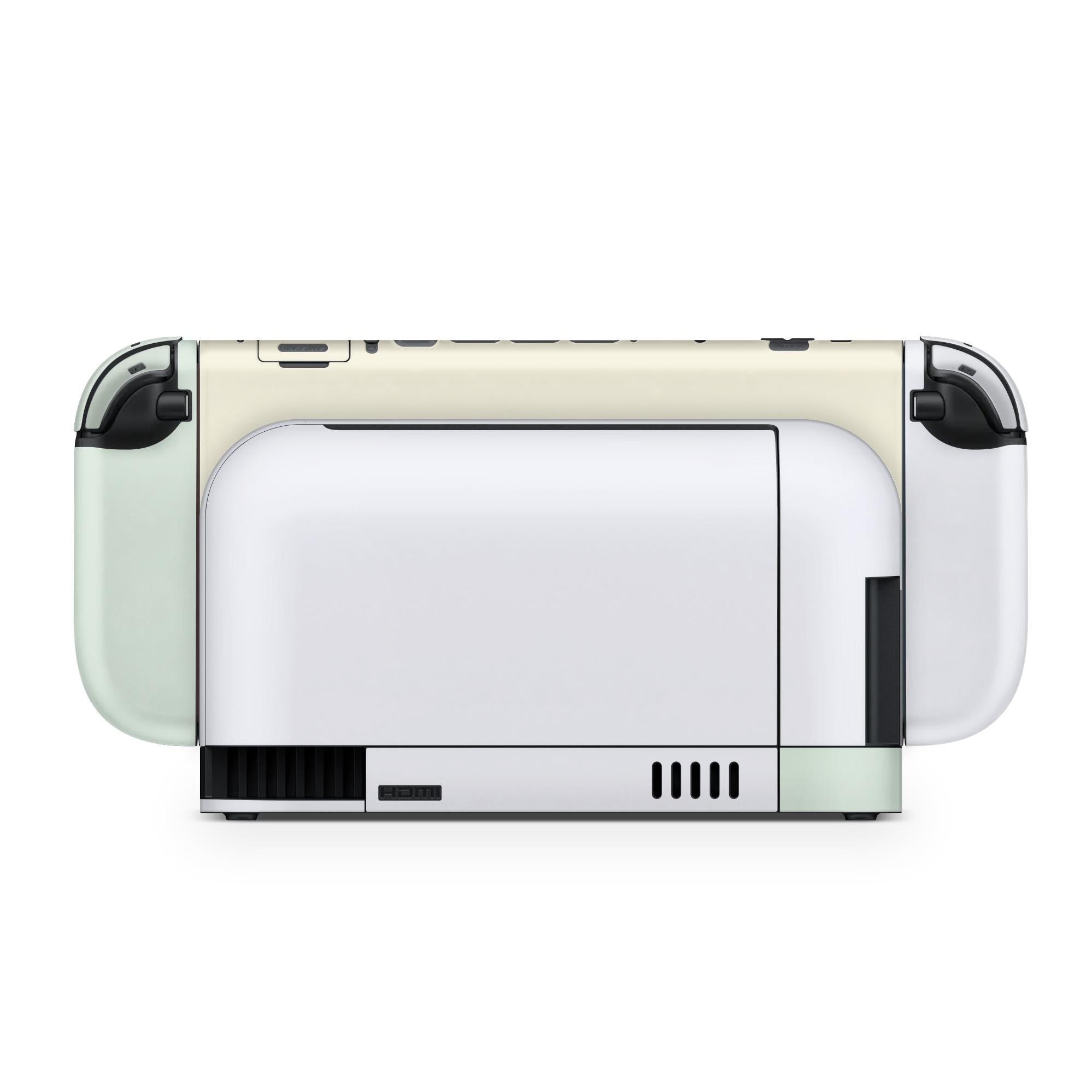 Color Blocking Nintendo Switch 2 Skin | Solid Color Pastel Green & Cream Premium 3M Vinyl FullWrap Decal - Tackydesign